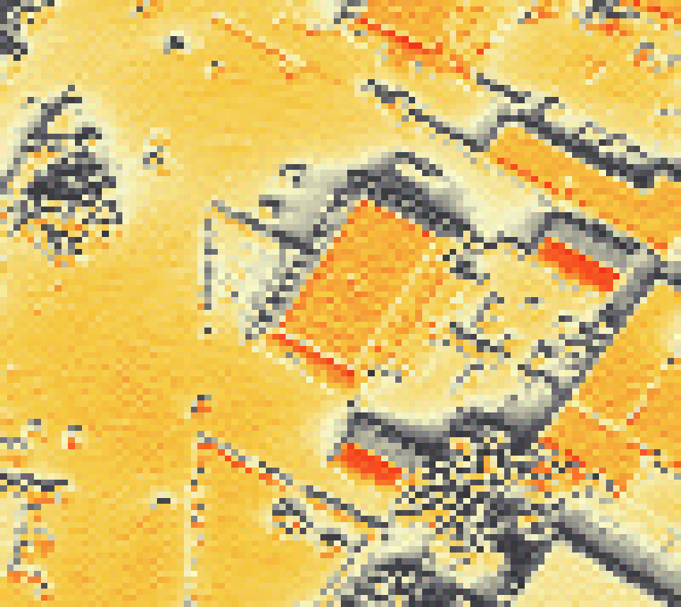 PV-irradiatie op daksegment met intensiteitsverdeling van zonlicht