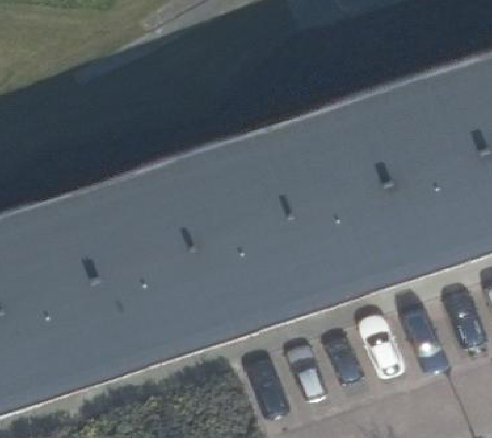 True ortho Luchtfoto op daksegment ingezoomd
