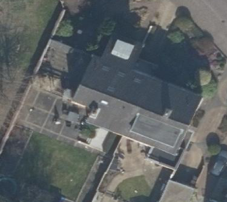 True ortho Luchtfoto op daksegment ingezoomd