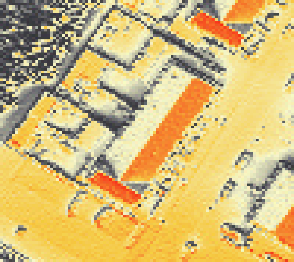 PV-irradiatie op daksegment met intensiteitsverdeling van zonlicht