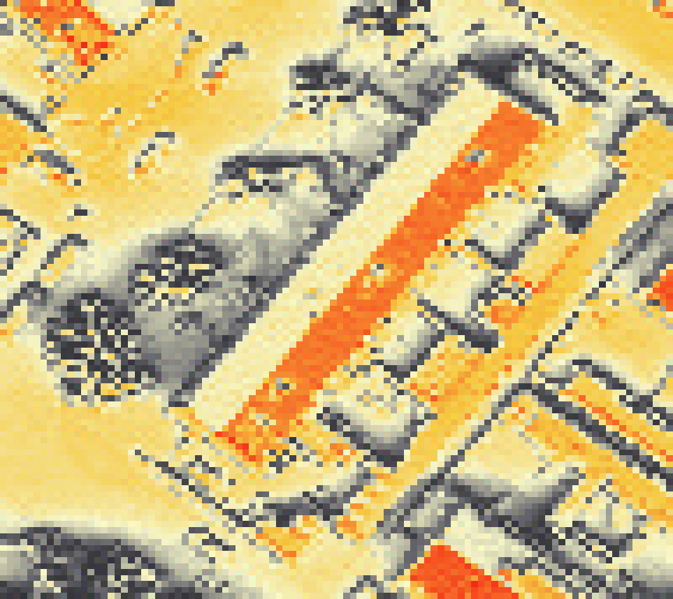 PV-irradiatie op daksegment met intensiteitsverdeling van zonlicht