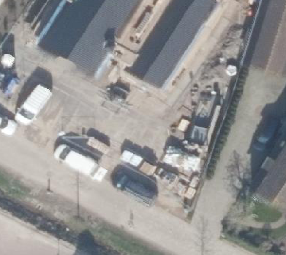 True ortho Luchtfoto op daksegment ingezoomd