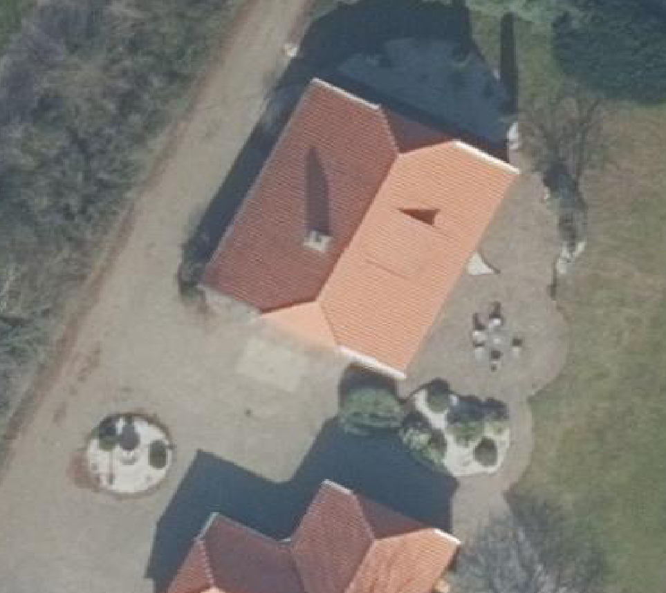 True ortho luchtfoto van Nijkerk met zicht op woning