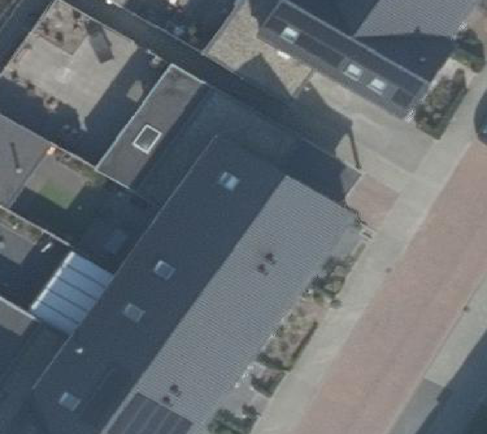 True ortho luchtfoto van Nijkerkerveen met zicht op woning