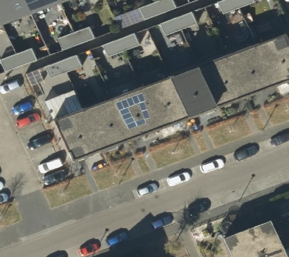 True ortho Luchtfoto op daksegment