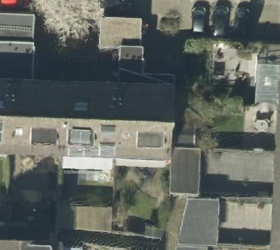 True ortho luchtfoto van Veenendaal met zicht op woning