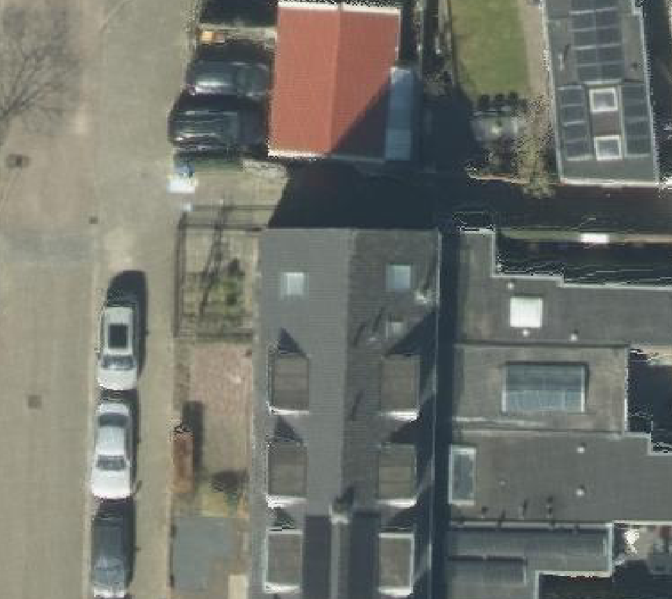 True ortho luchtfoto van Veenendaal met zicht op woning