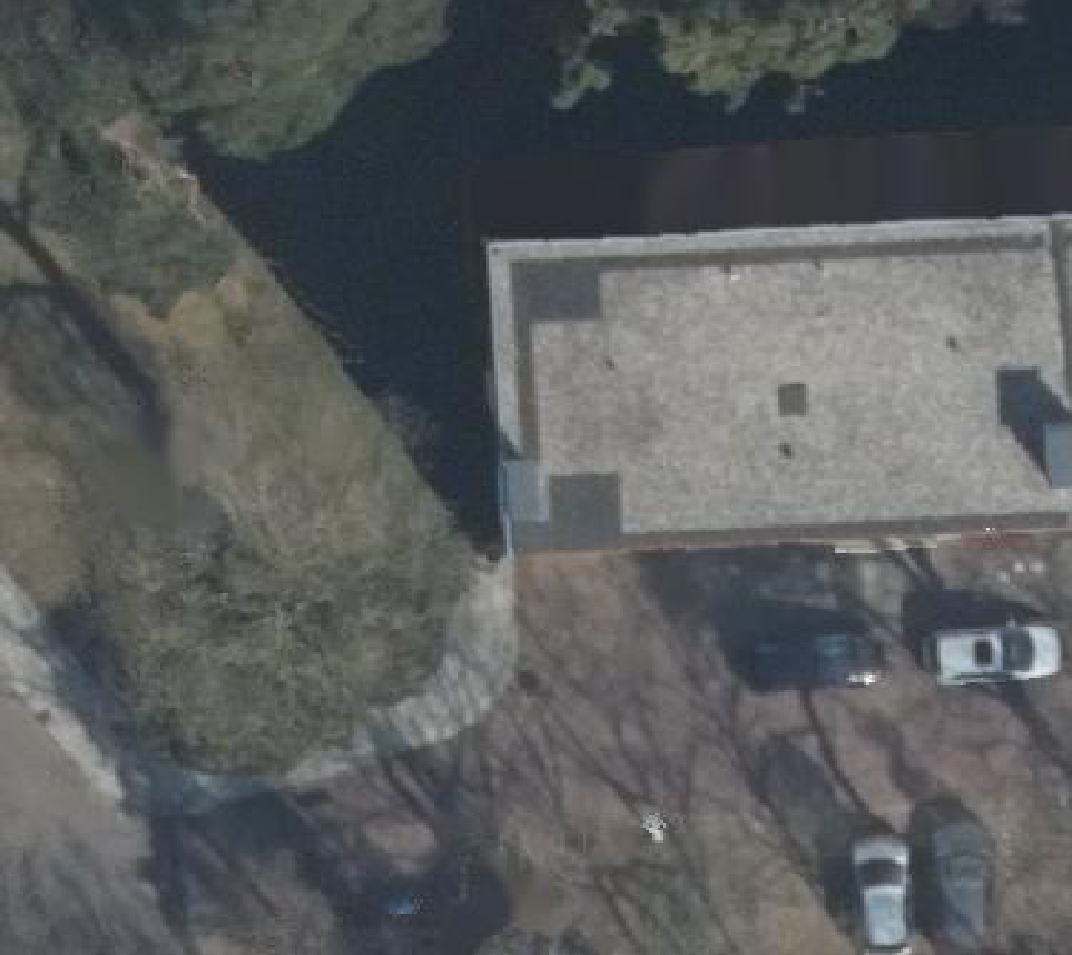 True ortho Luchtfoto op daksegment ingezoomd