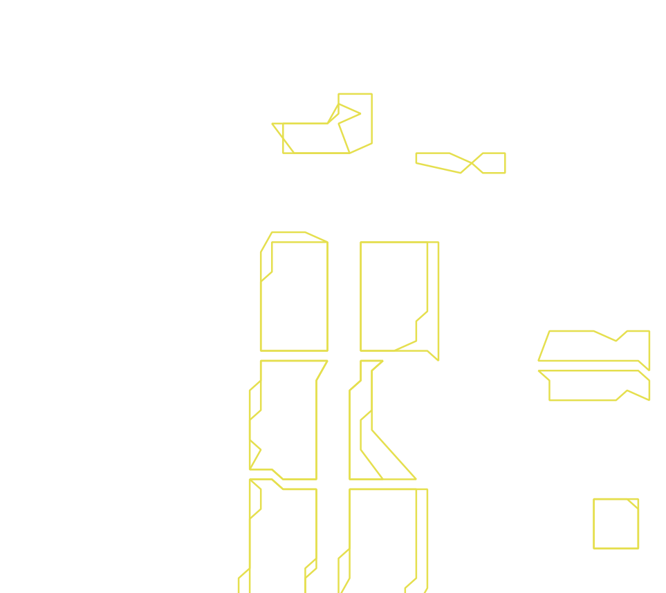 Daksegment ingezoomd met contourlijnen en structuurweergave