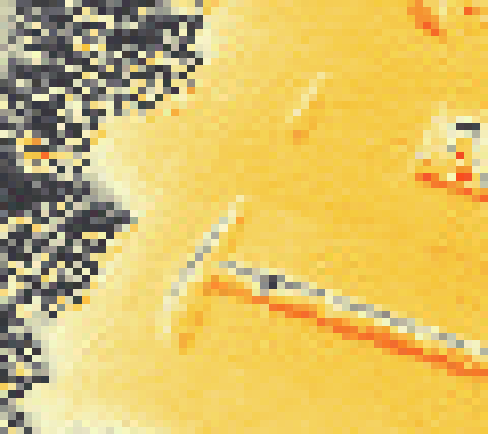 PV-irradiatie op daksegment ingezoomd met intensiteitsverdeling van zonlicht