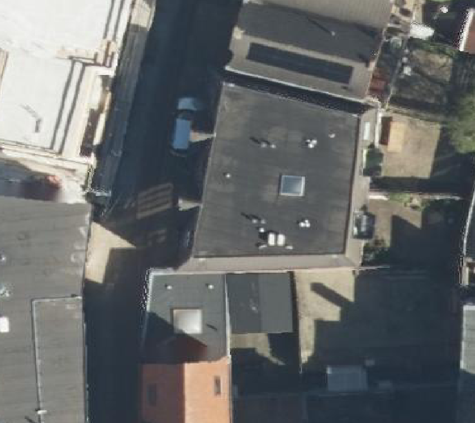 True ortho Luchtfoto op daksegment ingezoomd