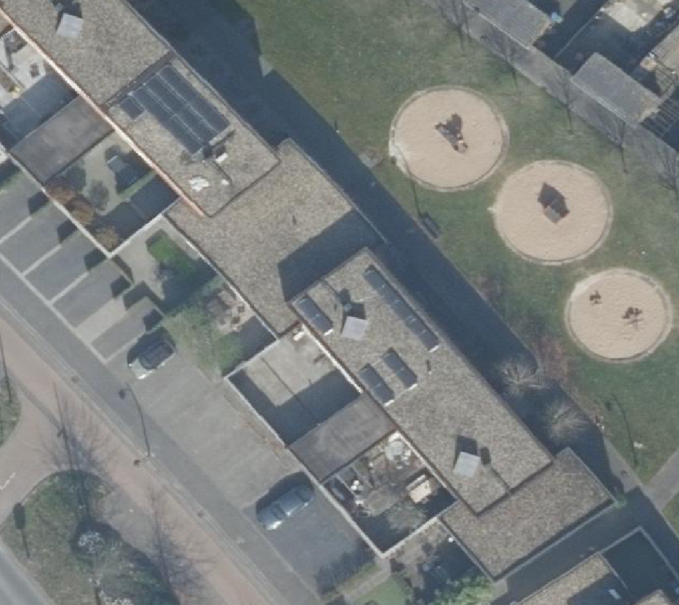 True ortho Luchtfoto op daksegment