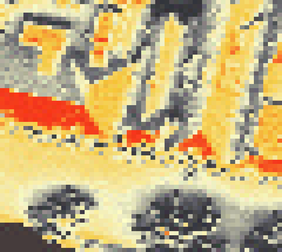 PV-irradiatie op daksegment ingezoomd met intensiteitsverdeling van zonlicht