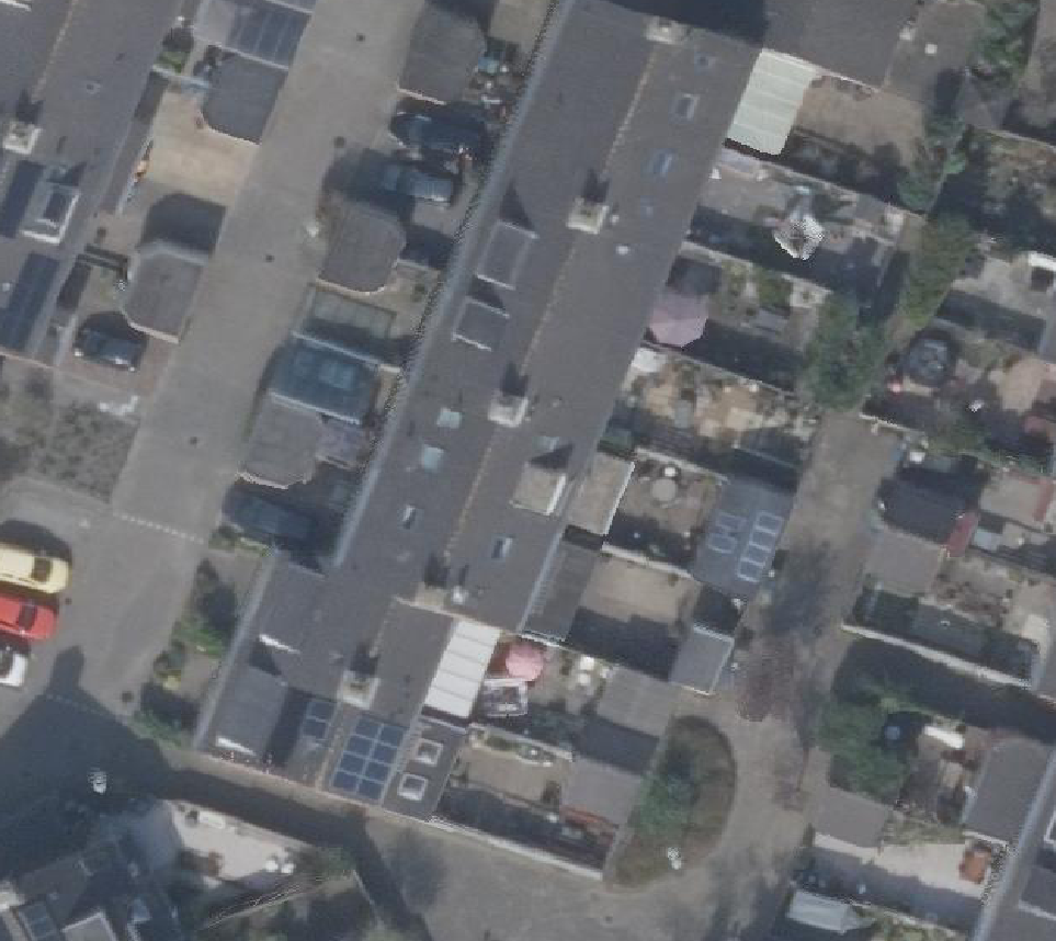 True ortho Luchtfoto op daksegment