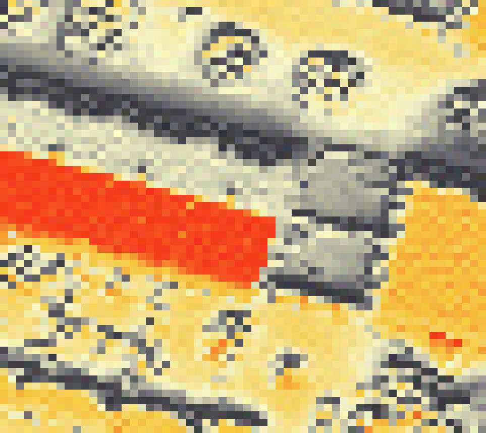 PV-irradiatie op daksegment ingezoomd met intensiteitsverdeling van zonlicht