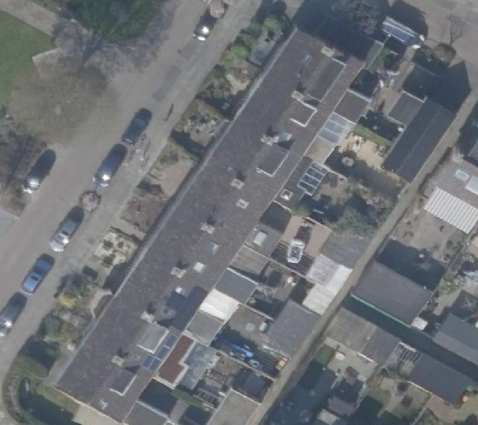 True ortho Luchtfoto op daksegment