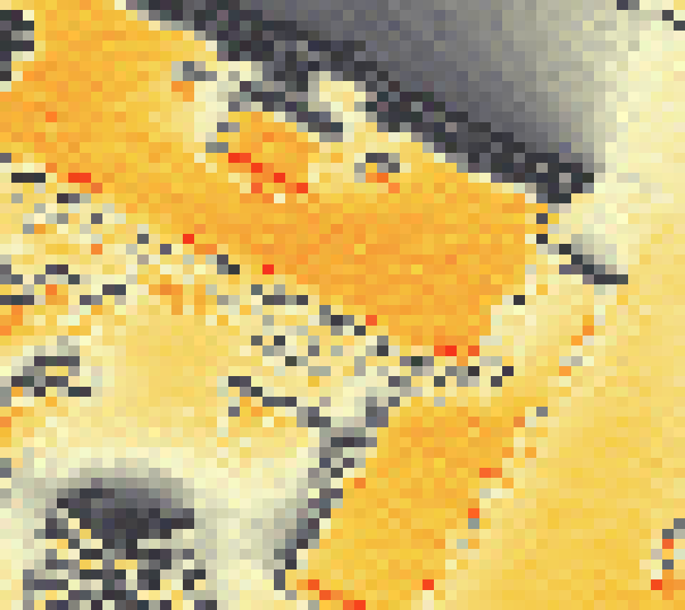 PV-irradiatie op daksegment ingezoomd met intensiteitsverdeling van zonlicht