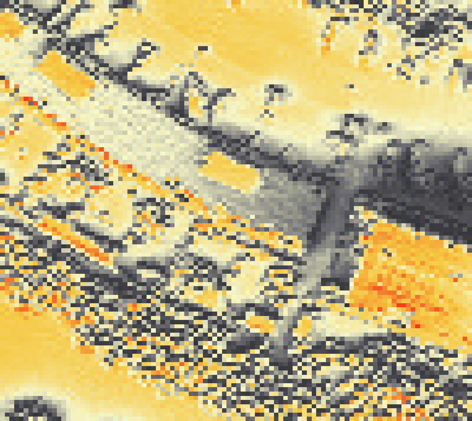 PV-irradiatie op daksegment met intensiteitsverdeling van zonlicht