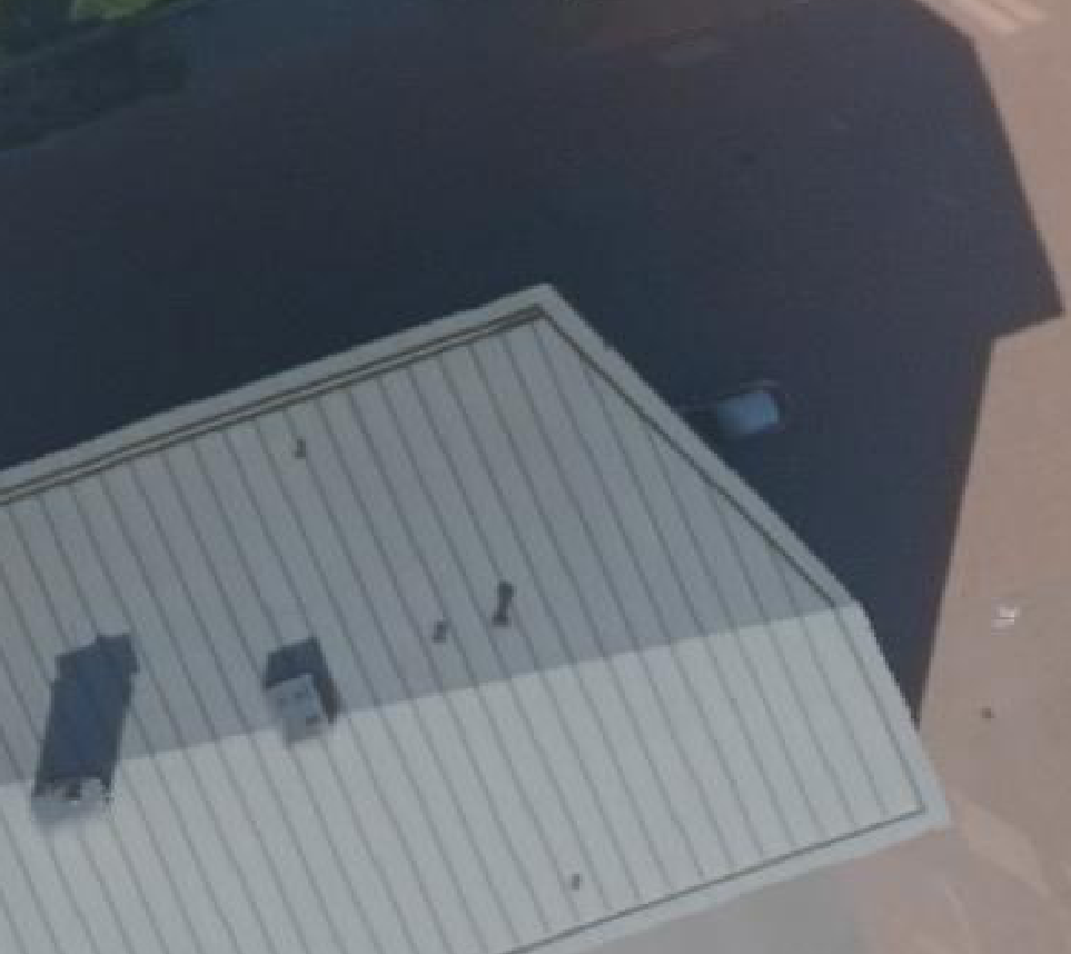 True ortho Luchtfoto op daksegment ingezoomd