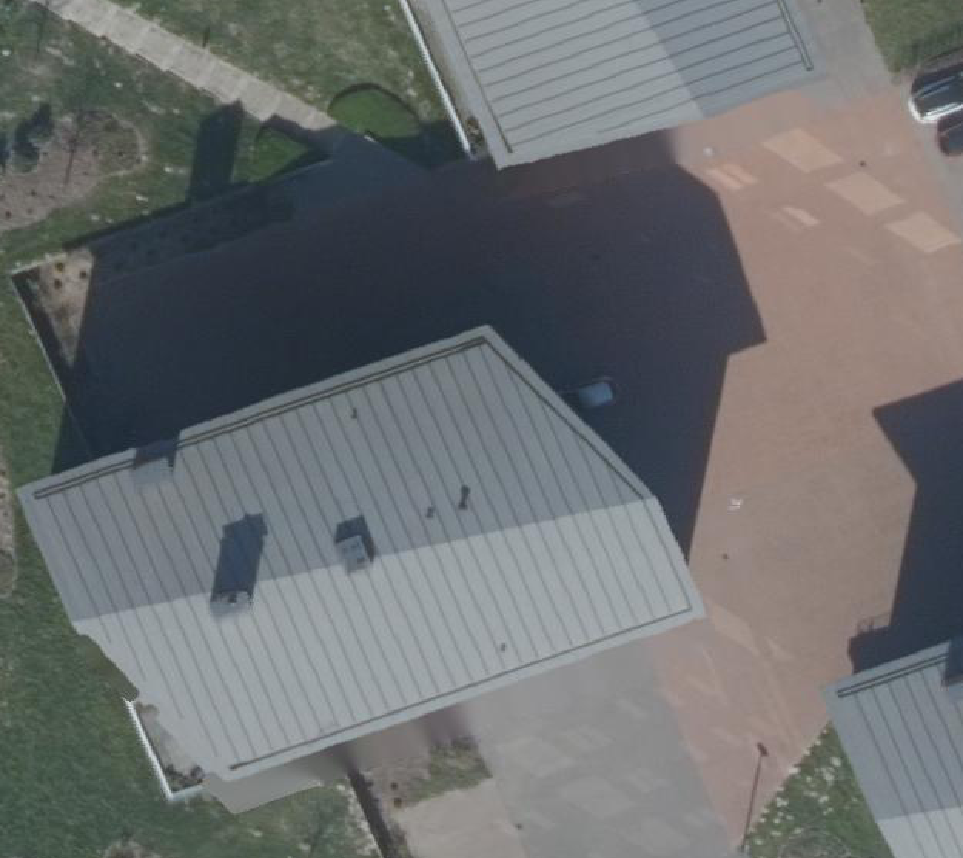True ortho Luchtfoto op daksegment