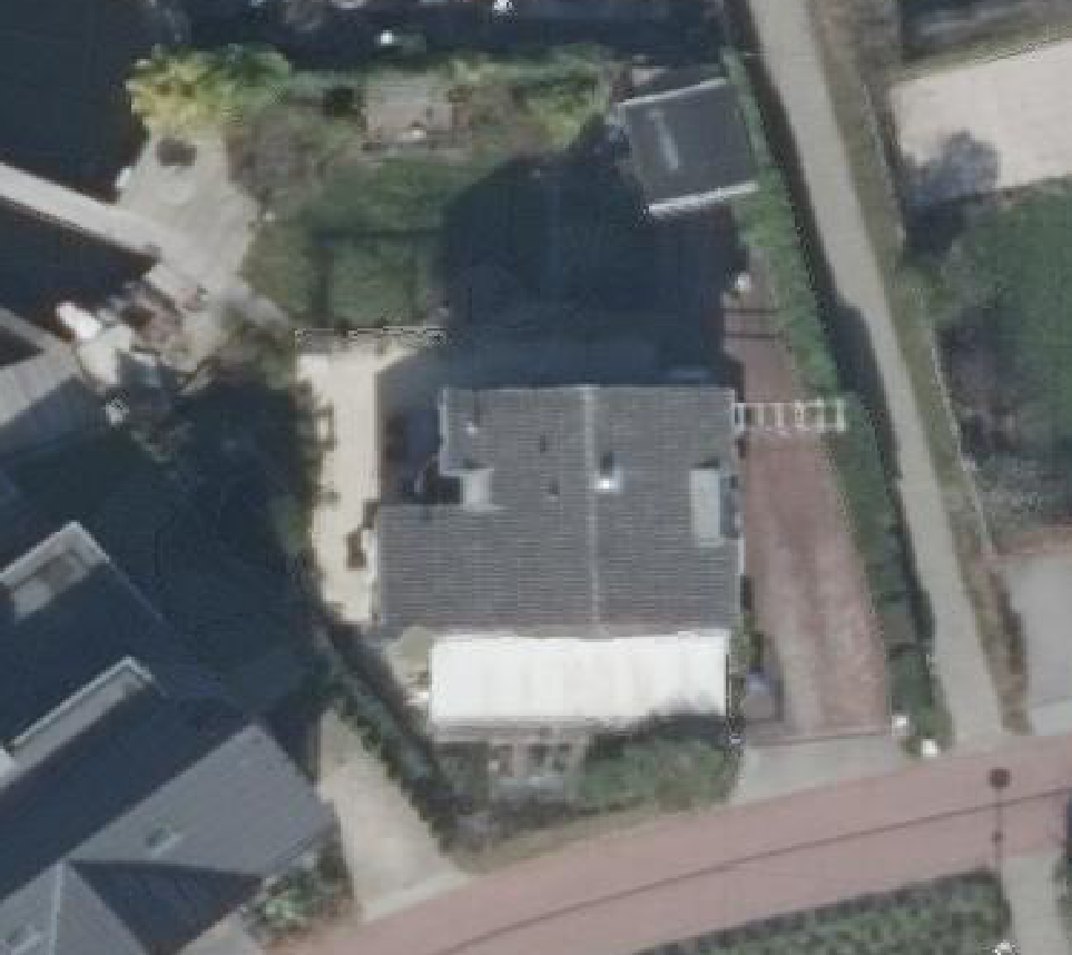 True ortho luchtfoto van Vinkeveen met zicht op woning