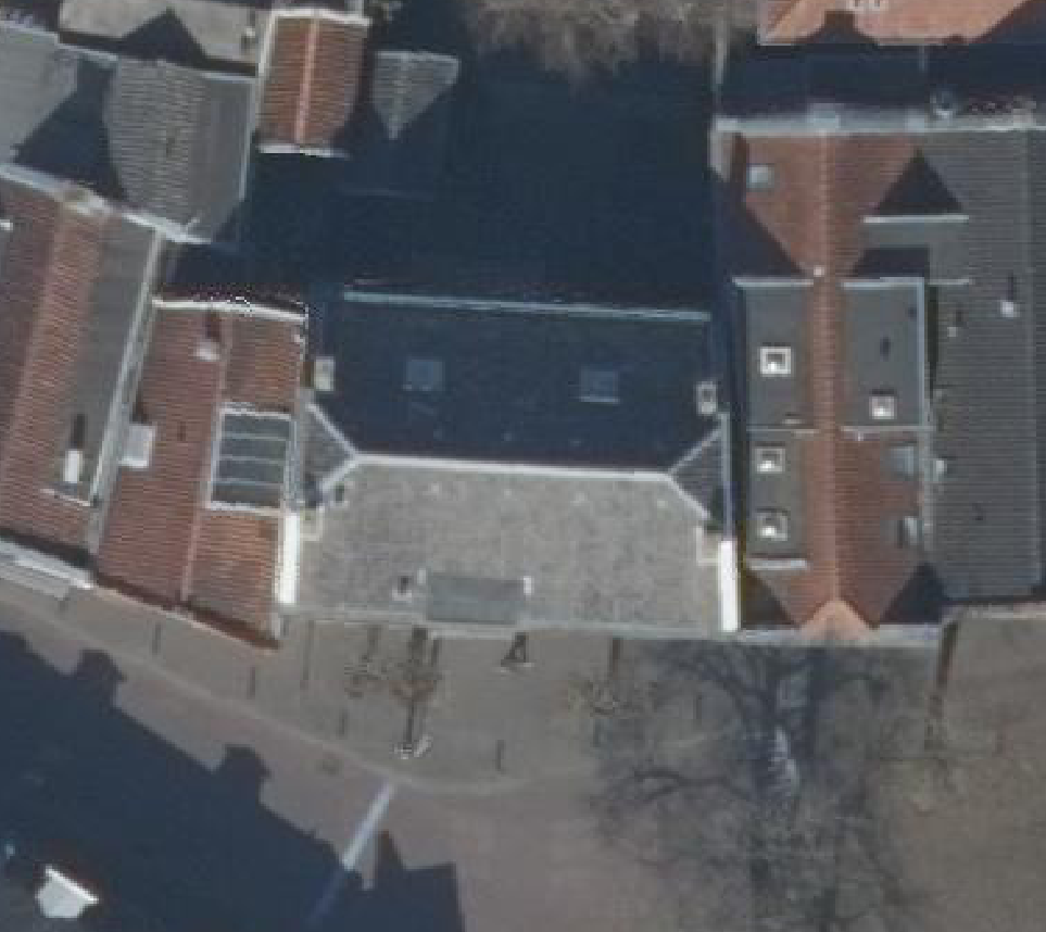 True ortho Luchtfoto op daksegment ingezoomd