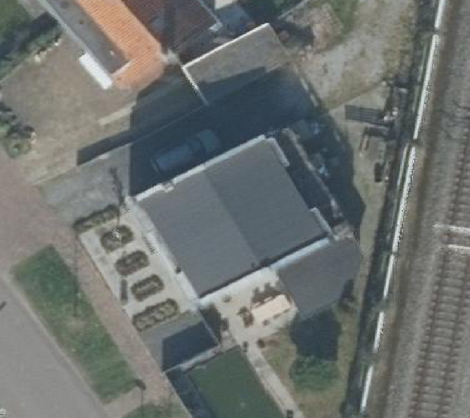 True ortho Luchtfoto op daksegment ingezoomd