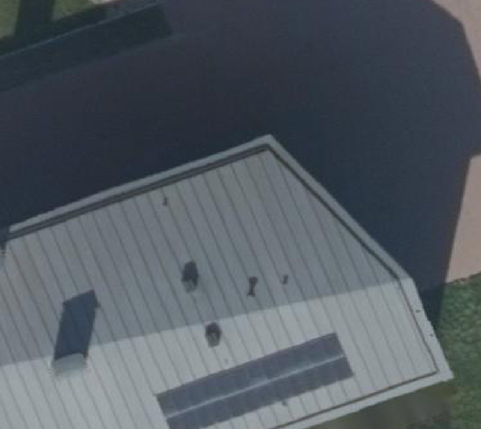 True ortho Luchtfoto op daksegment ingezoomd