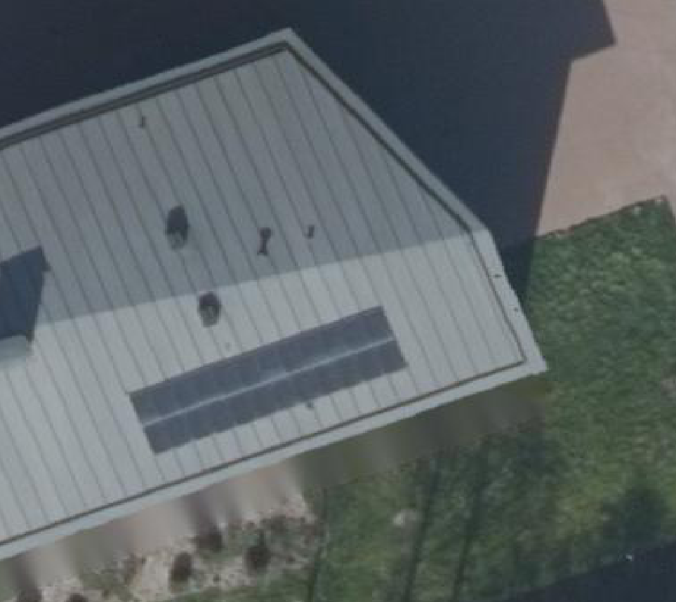 True ortho Luchtfoto op daksegment ingezoomd