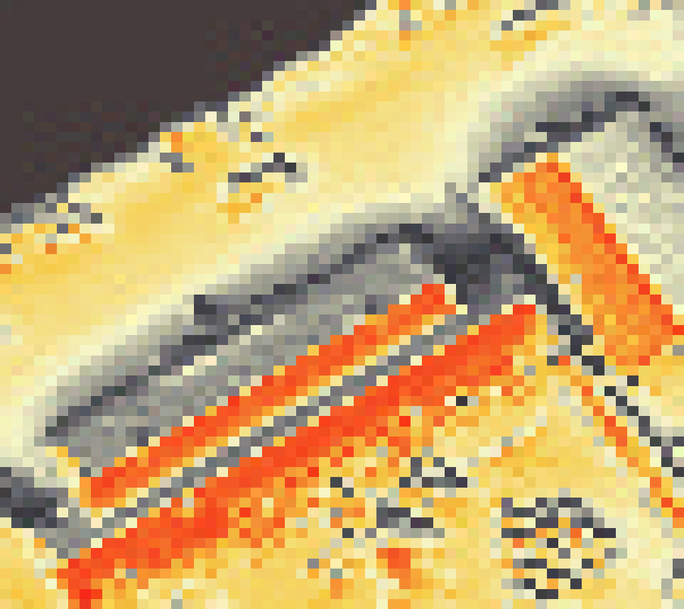 PV-irradiatie op daksegment ingezoomd met intensiteitsverdeling van zonlicht