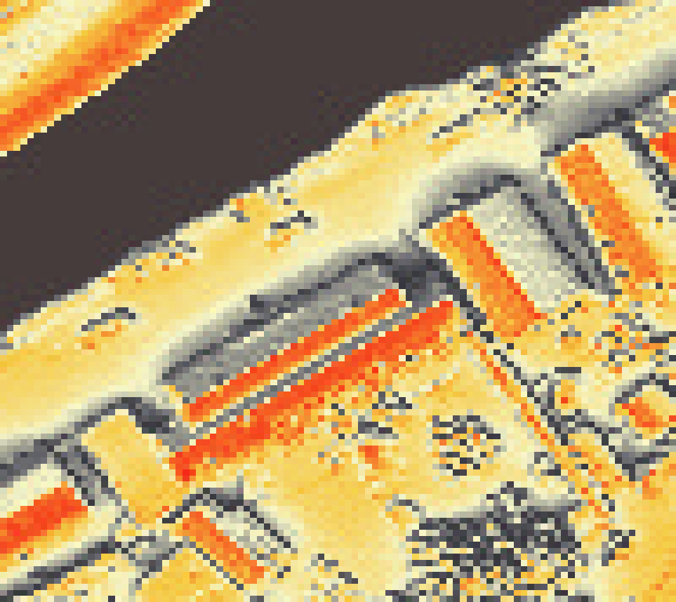 PV-irradiatie op daksegment met intensiteitsverdeling van zonlicht