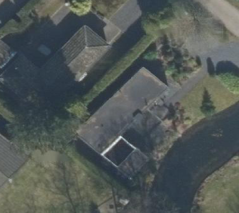 True ortho Luchtfoto op daksegment ingezoomd