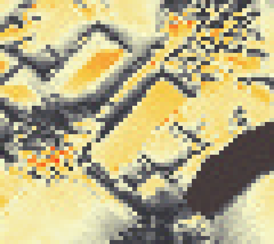 PV-irradiatie op daksegment ingezoomd met intensiteitsverdeling van zonlicht