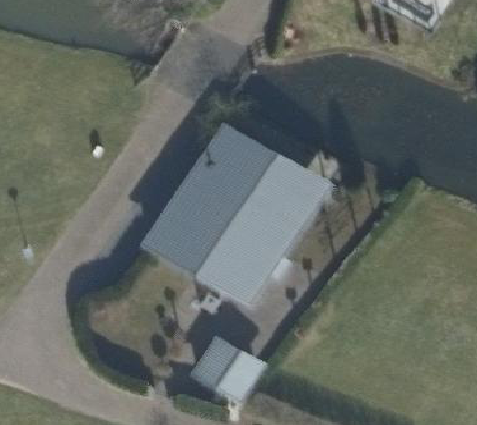 True ortho Luchtfoto op daksegment ingezoomd