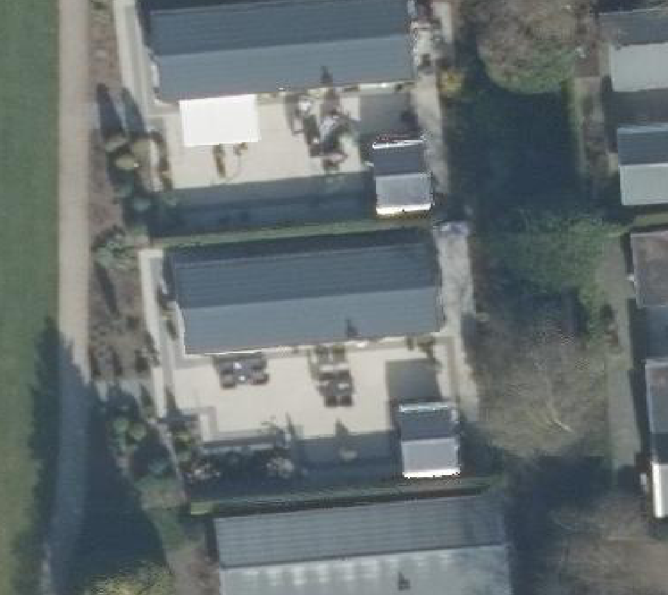 True ortho Luchtfoto op daksegment ingezoomd