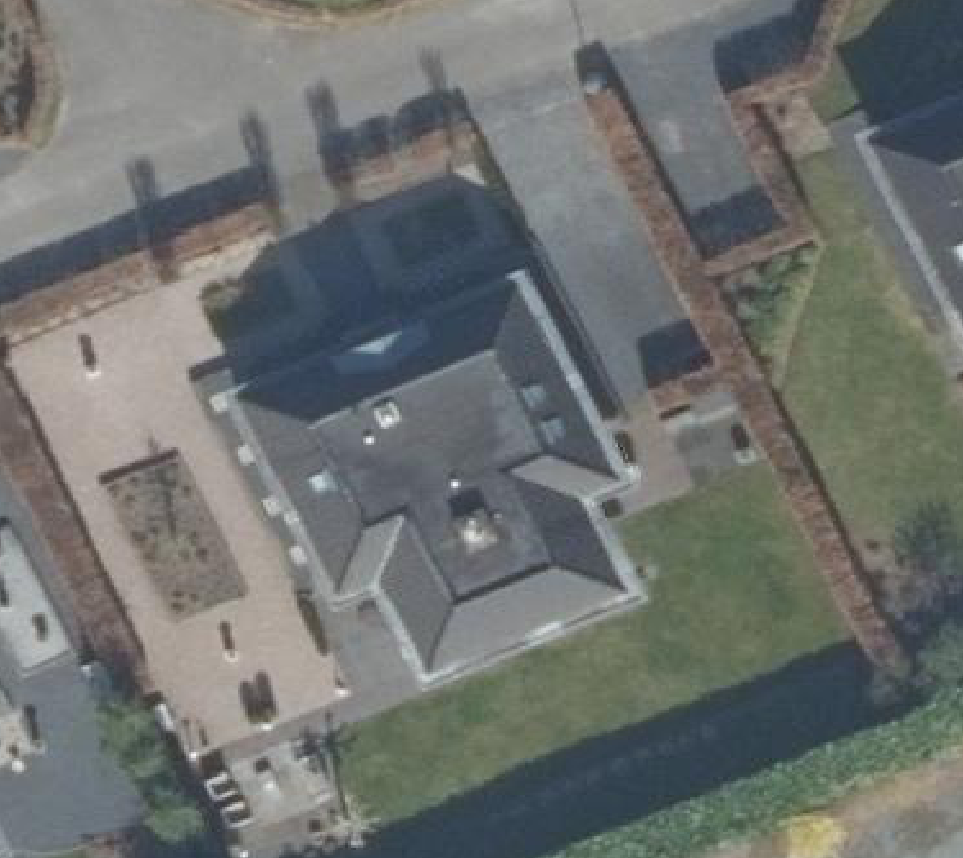 True ortho Luchtfoto op daksegment ingezoomd