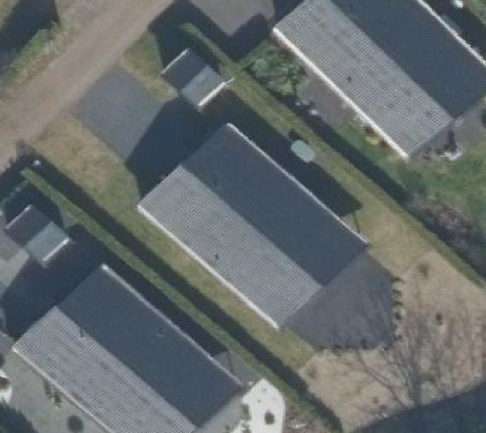 True ortho Luchtfoto op daksegment ingezoomd