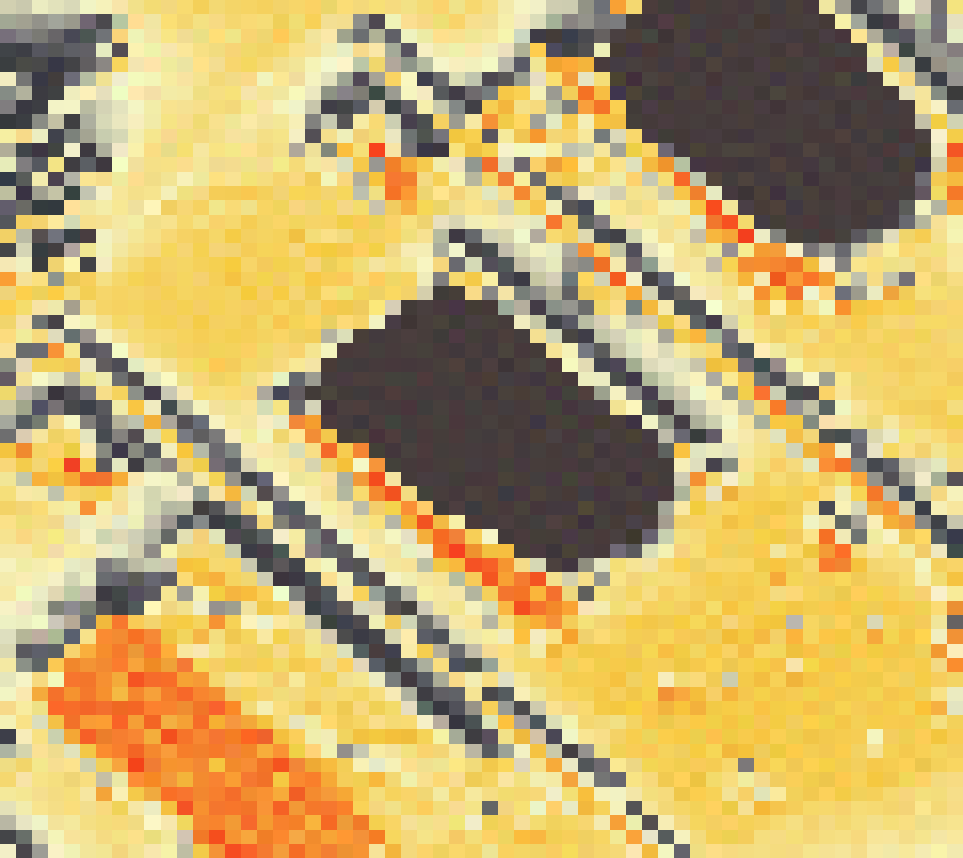 PV-irradiatie op daksegment ingezoomd met intensiteitsverdeling van zonlicht