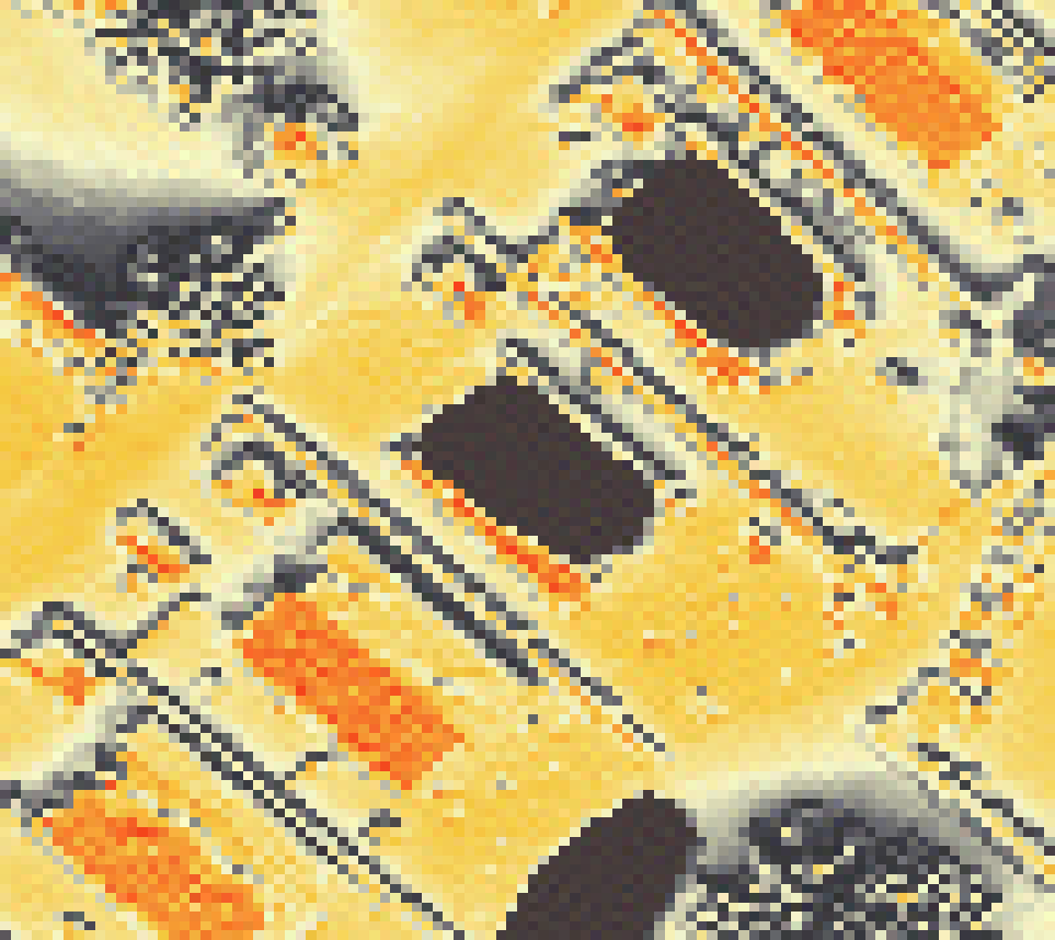 PV-irradiatie op daksegment met intensiteitsverdeling van zonlicht
