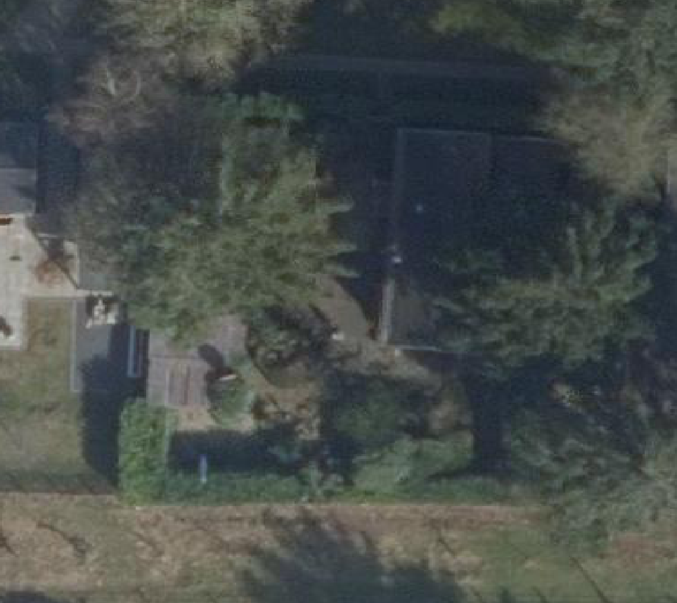 True ortho luchtfoto van Putten met zicht op woning