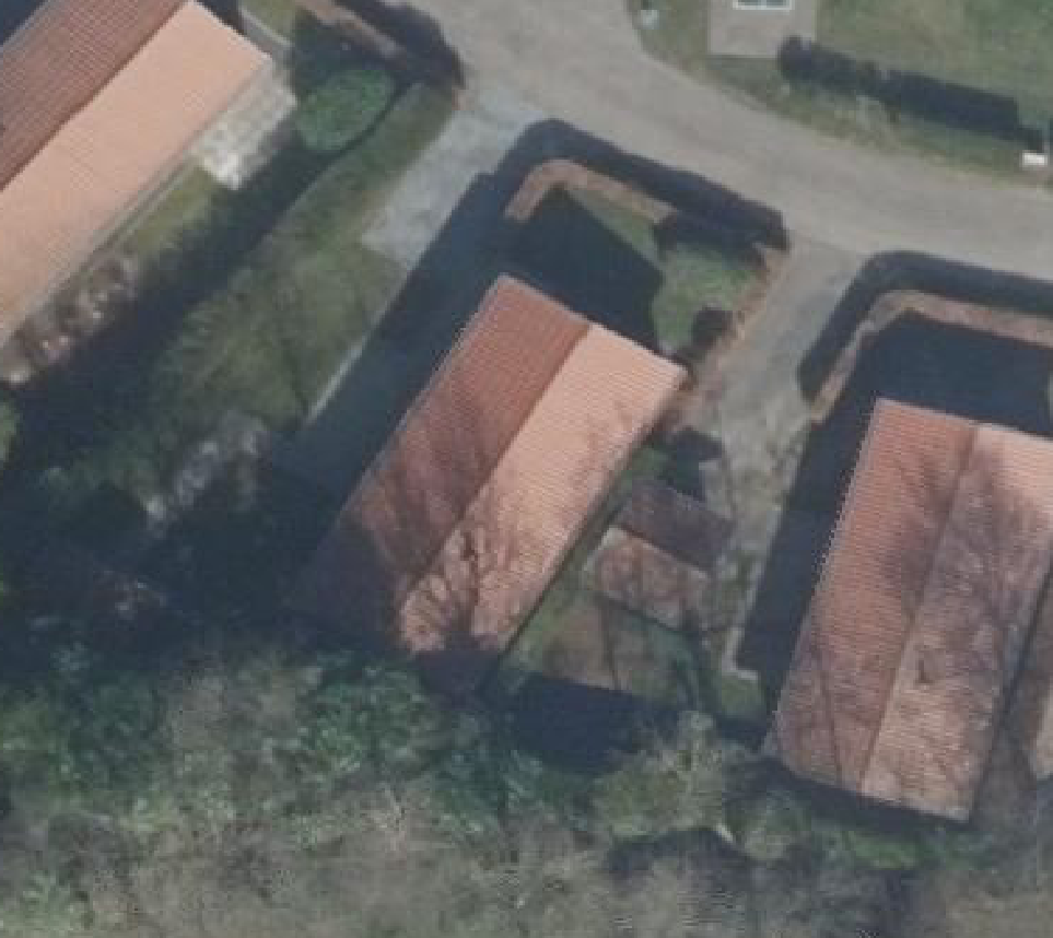 True ortho Luchtfoto op daksegment ingezoomd