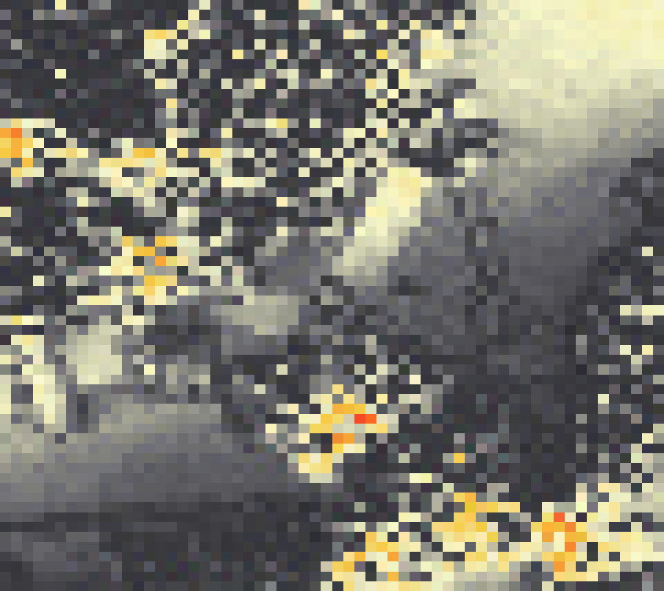 PV-irradiatie op daksegment ingezoomd met intensiteitsverdeling van zonlicht