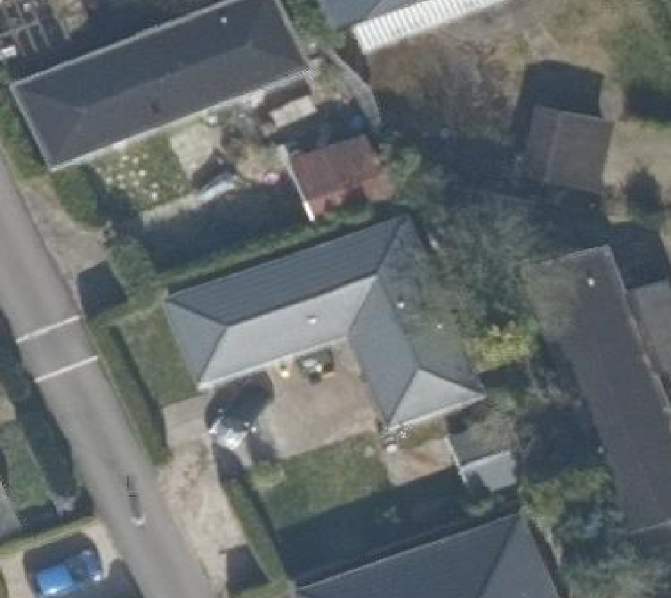 True ortho luchtfoto van Voorthuizen met zicht op woning