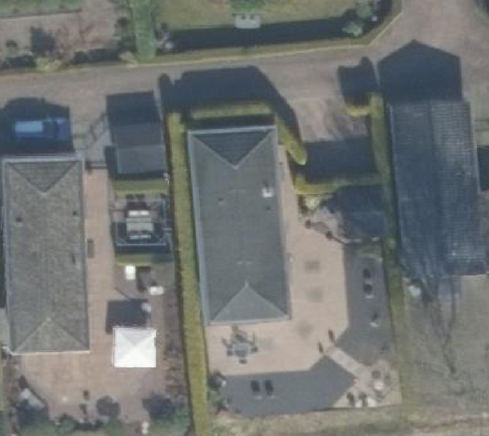 True ortho luchtfoto van Voorthuizen met zicht op woning