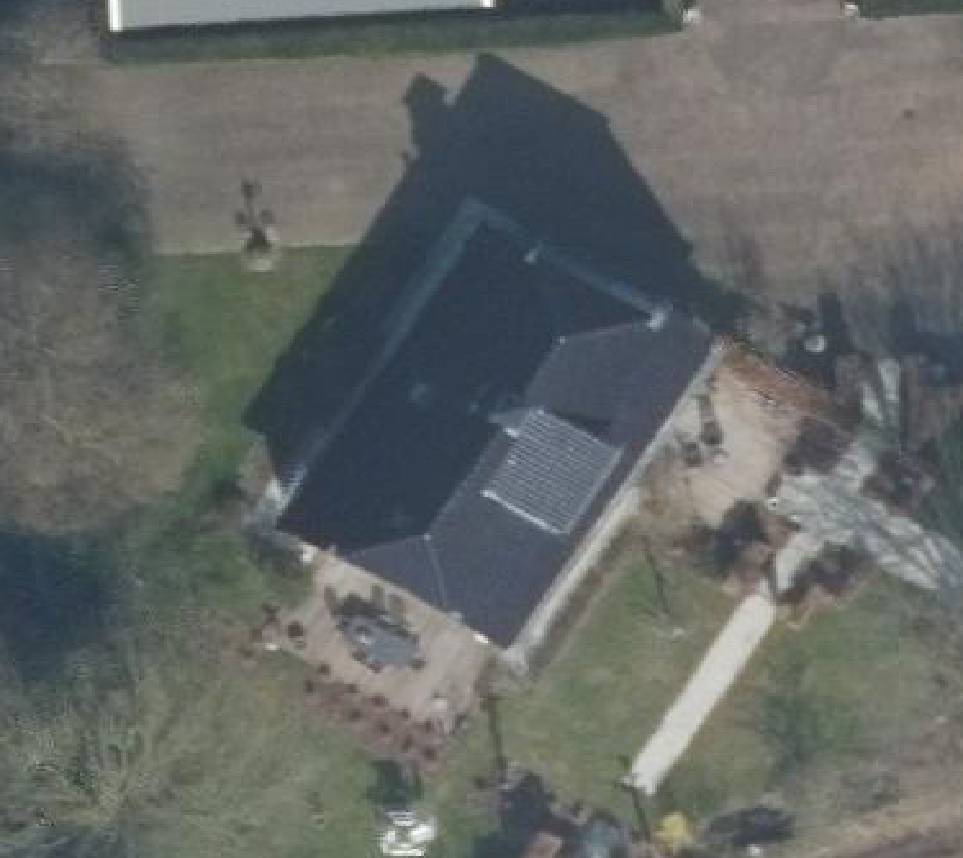 True ortho luchtfoto van Voorthuizen met zicht op woning