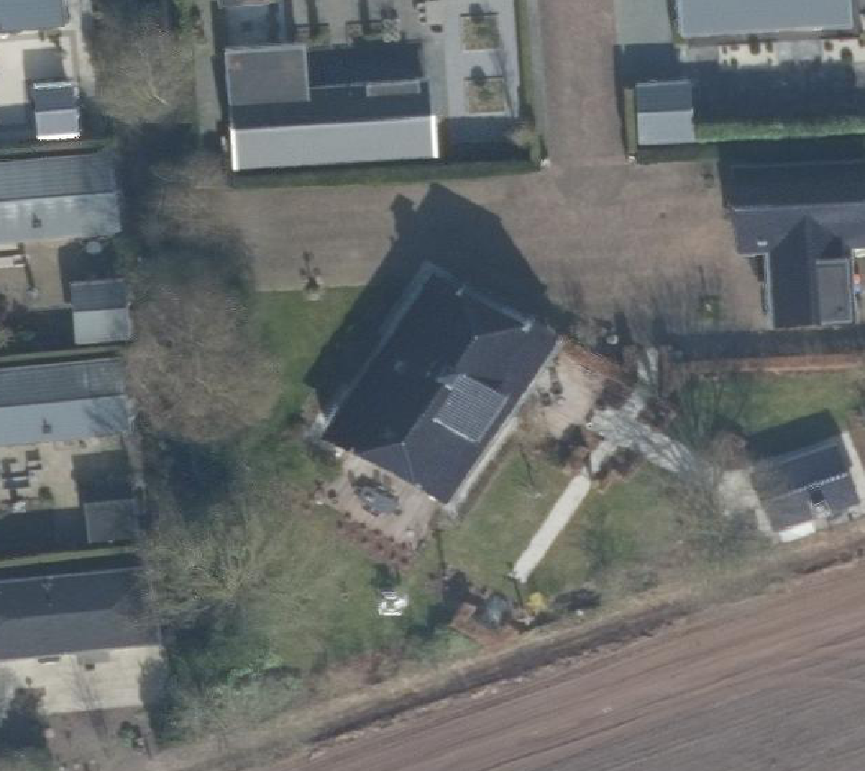 True ortho Luchtfoto op daksegment