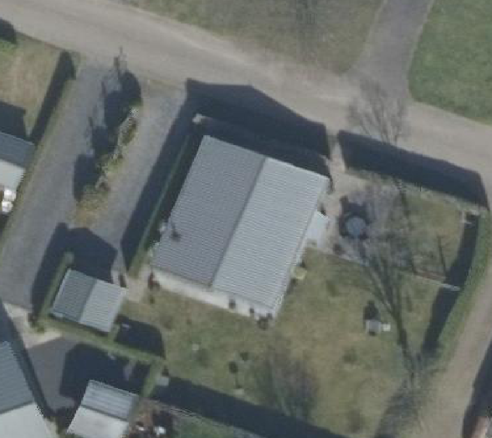 True ortho luchtfoto van Voorthuizen met zicht op woning