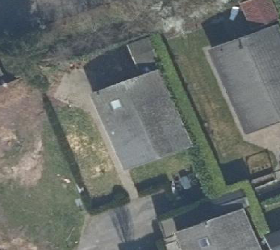 True ortho Luchtfoto op daksegment ingezoomd