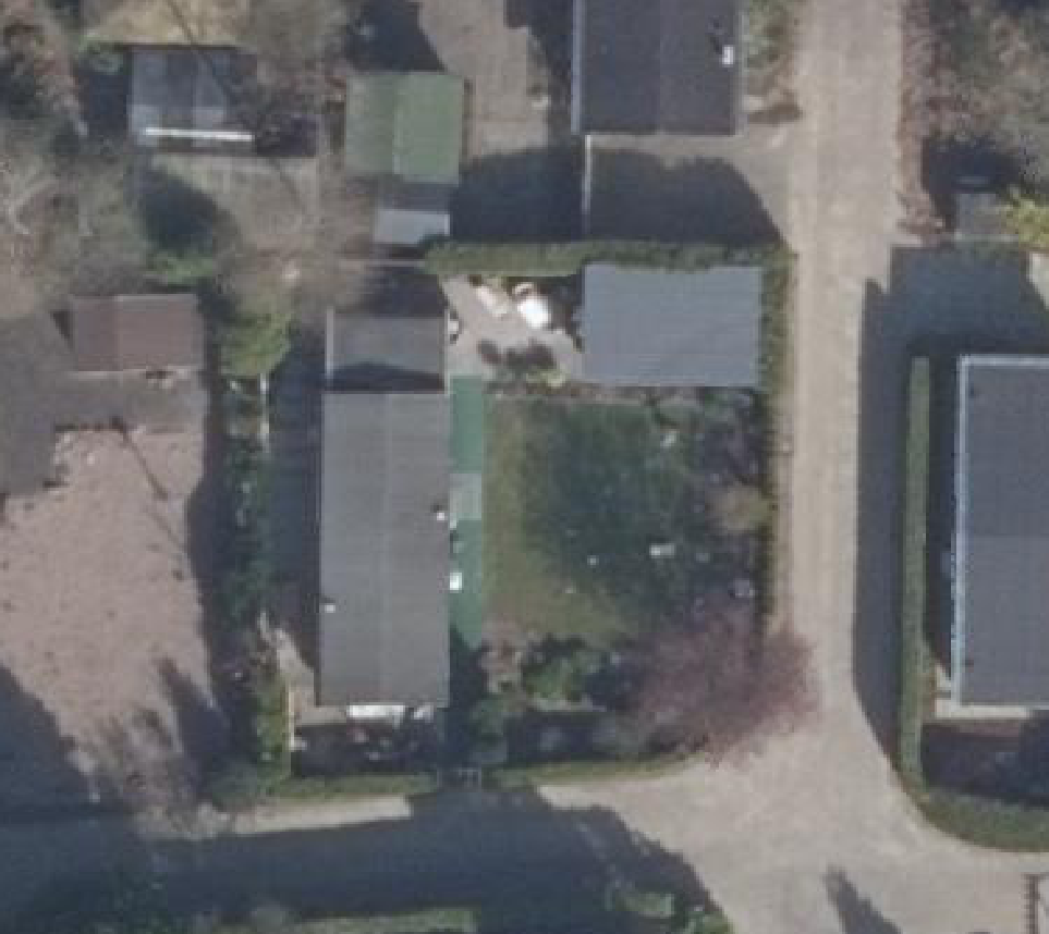 True ortho Luchtfoto op daksegment ingezoomd