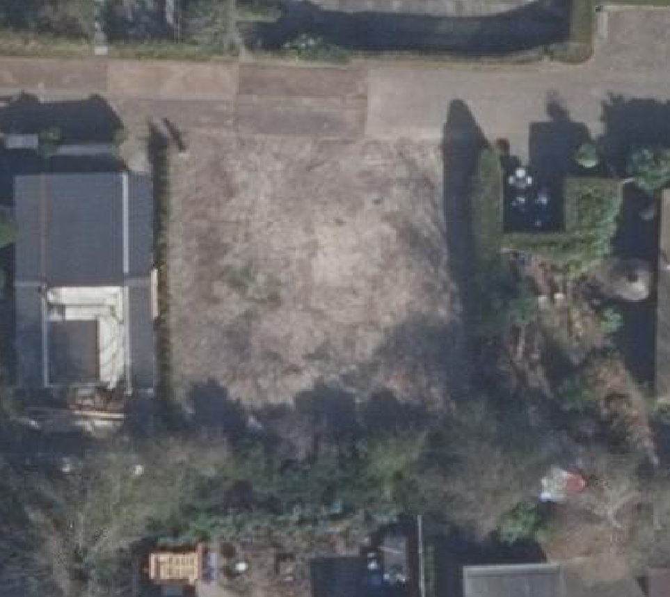True ortho Luchtfoto op daksegment ingezoomd